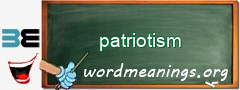 WordMeaning blackboard for patriotism